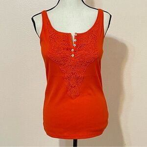 Lauren Ralph Lauren Ribbed Tank with Crochet Lace